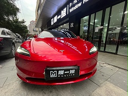 精选案例|特斯拉Model3改色膜一姐保时捷PET樱桃红，鸿运当头，更进一步